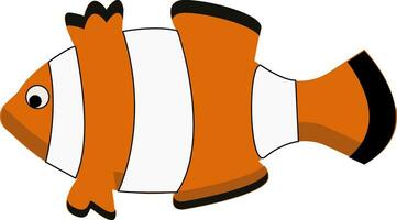 ein schön Weiß und Orange Clown Fisch zum das Aquarium Vektor Farbe Zeichnung oder Illustration