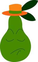 ein Grün Schwall mit Orange Hut ausdrücken Traurigkeit Vektor Farbe Zeichnung oder Illustration