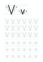 tryckbar brev v alfabet spårande kalkylblad vektor