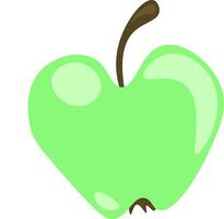 en trädgårdsfräsch grön äpple redo till njut av vektor Färg teckning eller illustration