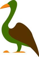 Grün Vogel mit Orange Schnabel Vektor oder Farbe Illustration