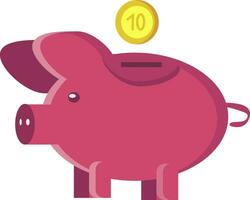 Investition mit Schweinchen Bank Clip Art Vektor oder Farbe Illustration