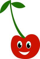 en röd körsbär frukt vektor eller Färg illustration