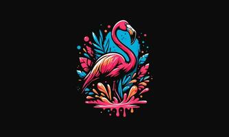 flamingo rosa vektor illustration platt design