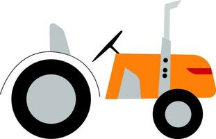 ein Orange Traktor zum Landwirtschaft Vektor oder Farbe Illustration