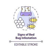 2d editierbar Mehrfarbig Zeichen von Bett Fehler Befall Symbol, einfach isoliert Vektor, integriert Pest Verwaltung dünn Linie Illustration. vektor