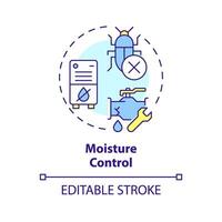 2d editierbar Mehrfarbig Feuchtigkeit Steuerung Symbol, einfach isoliert Vektor, integriert Pest Verwaltung dünn Linie Illustration. vektor