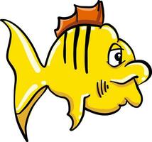 konstig gul fisk, illustration, vektor på vit bakgrund