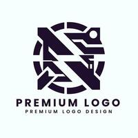 Initiale n Brief Logo Design Vektor Vorlage