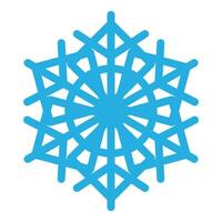 Winter Blau einfrieren Schneeflocke dick Linie Symbol vektor