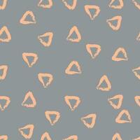 einfach nahtlos Vektor Muster mit Hand gezeichnet irregulär Dreiecke. freihändig geometrisch drucken Ideal zum Stoff, Textil, Verpackung Papier. Gekritzel Pfirsich Flaum Dreiecke Design