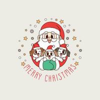 süß Weihnachten Hunde mit Santa vektor