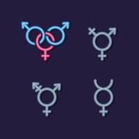 geschlechtssymbol männlich weiblich paar lgbt männer frau lesbisch flach sexuelle symbole vektor
