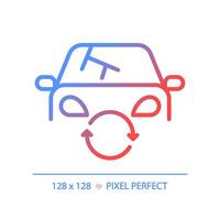 2d Pixel perfekt Gradient Auto Scheinwerfer Symbol, isoliert Vektor, dünn Linie Illustration Darstellen Auto Bedienung und Reparatur. vektor