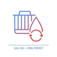 2d Pixel perfekt Gradient Auto Öl Filter Symbol, isoliert Vektor, dünn Linie Illustration Darstellen Auto Bedienung und Reparatur. vektor