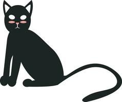 schwarz Katze mit lange Schwanz Vektor oder Farbe Illustration