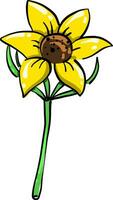 gelbe Sonnenblume, Illustration, Vektor auf weißem Hintergrund