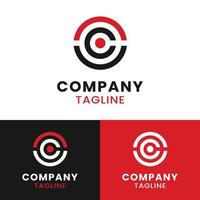 Anfangsbuchstabe c in rot-schwarzer Kreis-Logo-Design-Vorlage. geeignet für das Design des Logos der allgemeinen Unternehmensmarke