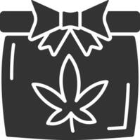 2d pixel perfekt glyf stil marijuana blad ikon, isolerat svart vektor, silhuett illustration representerar cannabis. vektor