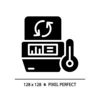 pcr Maschine Pixel perfekt schwarz Glyphe Symbol. Thermal- Radler. Polymerase Kette Reaktion. DNA Reproduzieren. schnell prüfen. Silhouette Symbol auf Weiß Raum. solide Piktogramm. Vektor isoliert Illustration