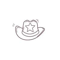 hand dragen illustration av cowboy hatt ikon. klotter vektor skiss illustration