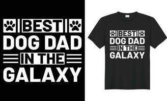 Beste Hund Papa im das Galaxis Typografie Vektor T-Shirt Design.