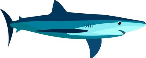 blå haj, illustration, vektor på vit bakgrund