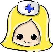 Mädchen Krankenschwester, Illustration, Vektor auf Weiß Hintergrund