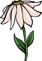 rosa Blume, Illustration, Vektor auf weißem Hintergrund