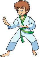 karate hållning pojke vektor
