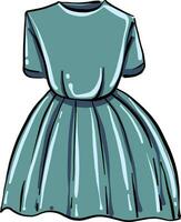 blaues Kleid, Illustration, Vektor auf weißem Hintergrund