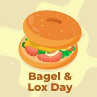 Vektor Illustration Bagel und LOX Tag. Bagel und LOX Tag Illustration Vektor Hintergrund. Vektor eps 10