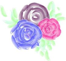 en röd och blå färgad blomma vektor eller Färg illustration