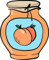 Aprikose Marmelade im ein Krug, Illustration, Vektor auf Weiß Hintergrund