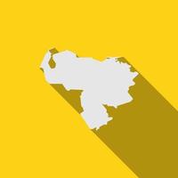 Venezuela-Karte auf gelbem Hintergrund mit langem Schatten vektor