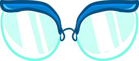 blaue Brille, Illustration, Vektor auf weißem Hintergrund.