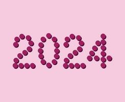 2024 glücklich Neu Jahr abstrakt lila Grafik Design Urlaub Vektor Logo Symbol Illustration