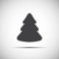 einfaches Vektorsymbol des Weihnachtsbaums isoliert auf weißem Hintergrund vektor