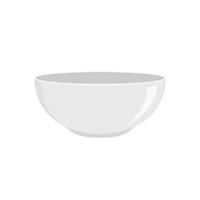 saubere weiße Keramikschüssel für Suppe oder Salat vektor