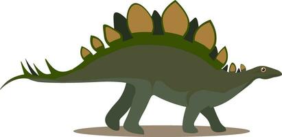 tecknad serie bild av de grön dinosaurie, stegosaurus, vektor eller Färg illustration
