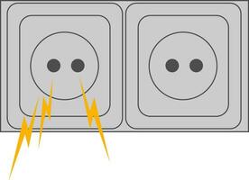 ClipArt av de elektrisk uttag över vit bakgrund, vektor eller Färg illustration