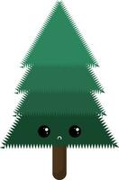 Emoji von das traurig Fichte Baum, Vektor oder Farbe Illustration