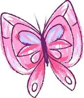 teckning av en rosa fjäril isolerat på vit bakgrund tittade från de främre, vektor eller Färg illustration