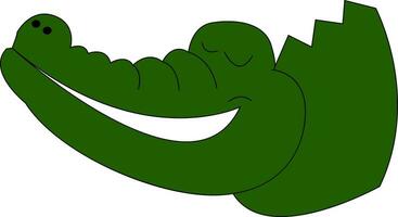 sovande grön krokodil , vektor eller Färg illustration