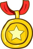 Star Gold Medaille , Vektor oder Farbe Illustration