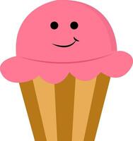 Erdbeere Cupcake, Vektor oder Farbe Illustration