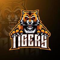 Tigergesicht Maskottchen Logo-Design vektor