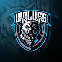 Wolfskopf-Maskottchen-Logo-Design vektor