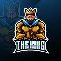 das Logo-Design des King-Esport-Maskottchens vektor