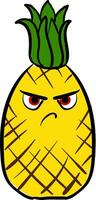 arg ananas, vektor eller Färg illustration.